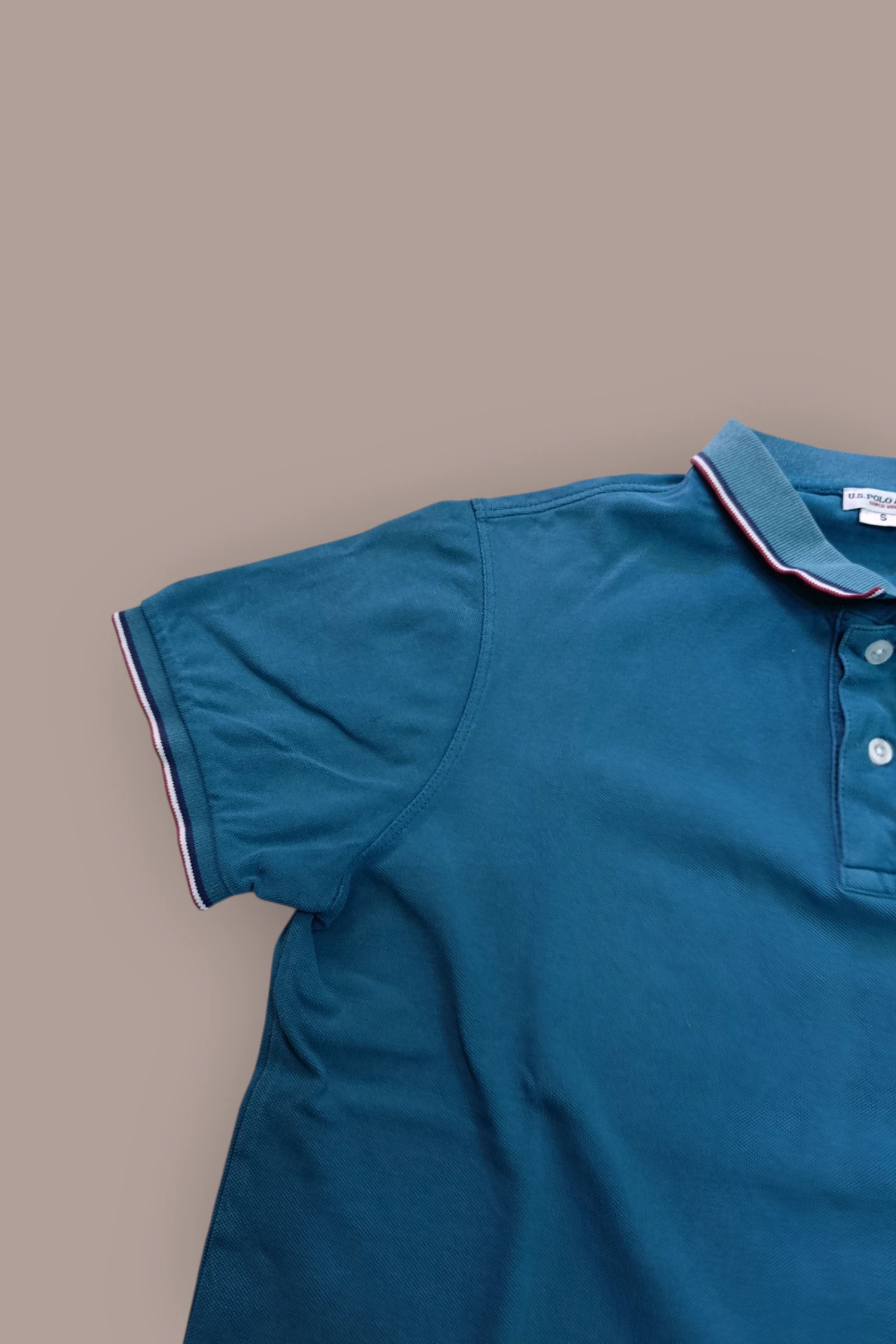 | Polo U.S. Polo Assn Homem | Cor Azul | Manga Curta | Manga Tricolor | Tamanho P | – photo 3